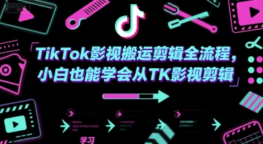 TikTok影视搬运剪辑全流程，小白也能学会从TK影视剪辑-点格网络