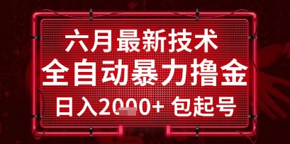 六月最新技术全自动暴力撸金，稳定日入2k+包起号，长期稳定【揭秘】-点格网络