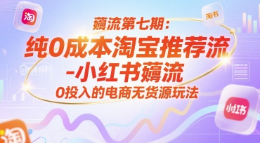 薅流第七期：纯0成本淘宝推荐流-小红书薅流最新版目，0投入的电商无货源玩法（附赠往期）-点格网络