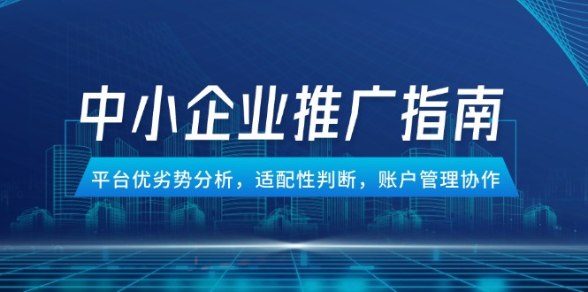 （14910期）中小企业竞价推广指南，平台优劣势分析，适配性判断，账户管理协作-点格网络