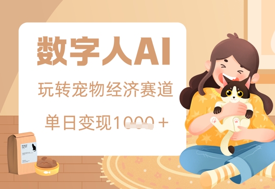 用AI数字人玩转宠物经济赛道，单日变现多张的玩法-点格网络