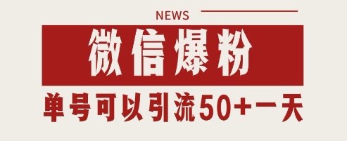 微信爆粉，私域暴力引流打法日引千粉 单号日进50+【揭秘】-点格网络