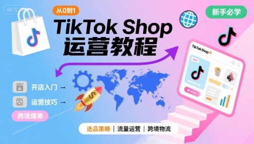 TikTok Shop从0到1运营教程，TikTok跨境电商新手必学课程-点格网络
