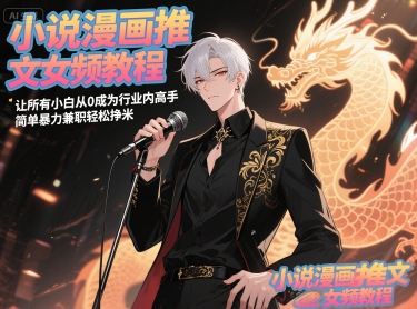 小说漫画推文女频教程，让所有小白从0成为行业内高手，简单暴力兼职轻松挣米-点格网络