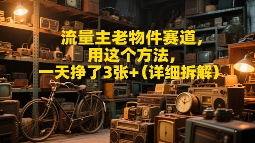 流量主老物件赛道，用这个方法，一天挣了3张+(详细拆解)-点格网络