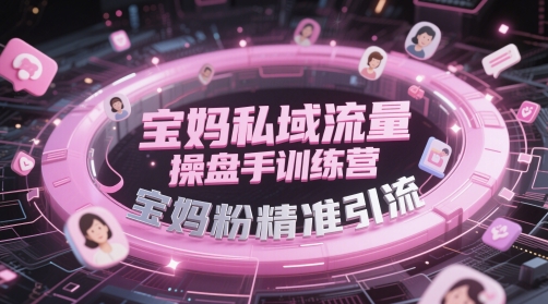 宝妈私域流量操盘手训练营，宝妈粉精准引流-点格网络