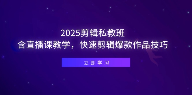 （14649期）2025剪辑私教班，含直播课教学，快速剪辑爆款作品技巧-点格网络