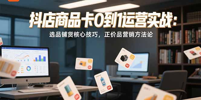 （15329期）抖店商品卡0到1运营实战：选品铺货核心技巧，正价品营销方法论-点格网络