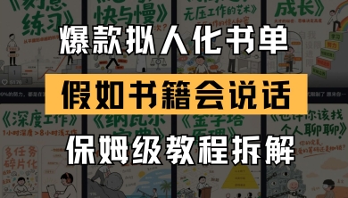 最新爆款拟人化书单玩法，假如书籍会说话，保姆级教程-点格网络