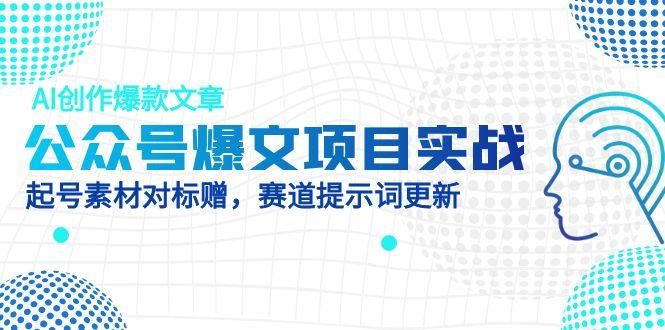 （14709期）公众号爆文项目实战，AI创作爆款文章，起号素材对标赠（附赛道AI提示词）-点格网络