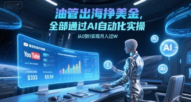 油管出海挣美金，全部通过AI自动化实操，从0到1实现月入过W-点格网络
