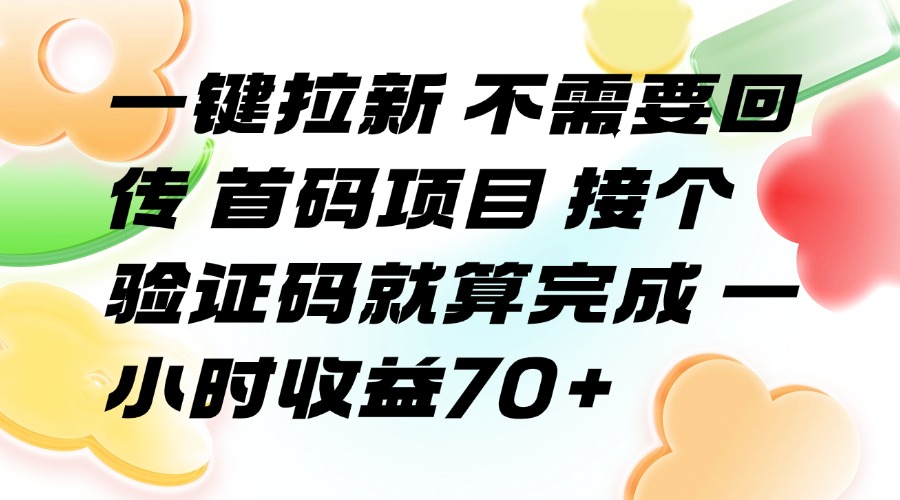 （15588期）一键拉新 不需要回传 首码项目 接个验证码就算完成 一小时收益70+-点格网络