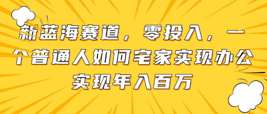（14700期）新蓝海赛道，零投入，一个普通人如何宅家办公实现年入百万-点格网络