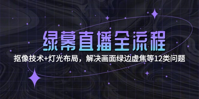 （15044期）绿幕直播全流程：抠像技术+灯光布局，解决画面绿边虚焦等12类问题-点格网络