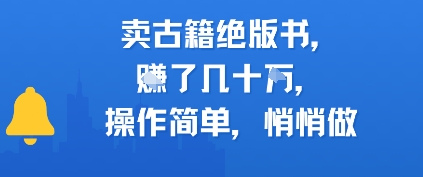 卖古籍绝版书，挣了几十个，操作简单，悄悄做-点格网络