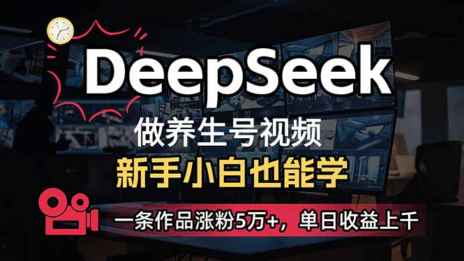 （14270期）小白用DeepSeek做养生号，一条作品涨粉5万+，单日收益上千-点格网络