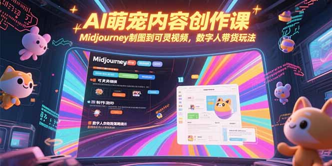 （15311期）AI萌宠内容创作课，Midjourney制图到可灵视频，数字人带货玩法-点格网络