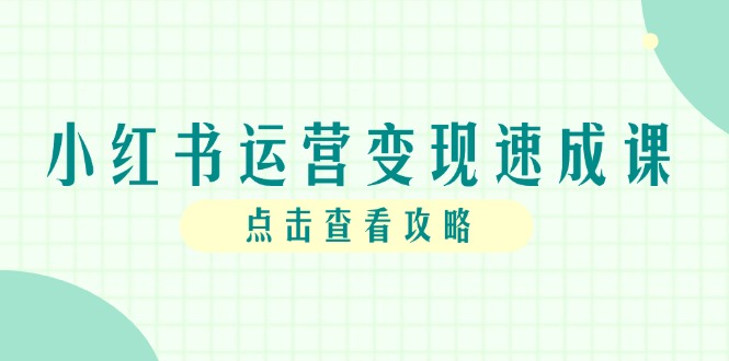 （14951期）小红书运营变现速成课，账号搭建到暴力起号，个人IP全流程指南-点格网络