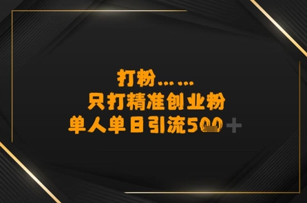 打粉只打精准创业粉，单人单日引流500+-点格网络
