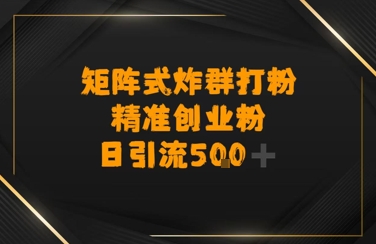 矩阵炸群打粉，日引流500+精准创业粉-点格网络