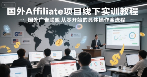 国外Affiliate项目线下实训教程，国外广告联盟从零开始的具体操作全流程-点格网络