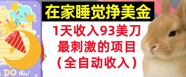 在家挣美金，1天收入93刀，最刺激的项目，0门槛，自动收入(首次公开)-点格网络