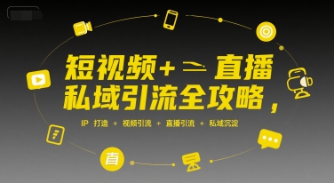 短视频+直播私域引流全攻略，IP打造 +视频引流 +直播引流 +私域沉淀-点格网络