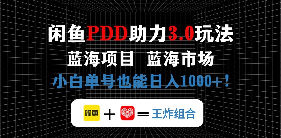 （14516期）闲鱼卖拼多多助力项目，蓝海市场新手也能单号日入1000+-点格网络