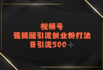 视频号强提醒引流，日引流500+精准创业粉？-点格网络