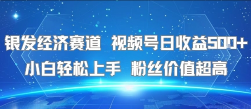 银发经济赛道 视频号日收益5张+ 小白轻松上手  粉丝价值超高-点格网络