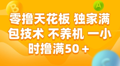 零撸天花板，独家满包技术，不用养机，一小时撸满50+，收益稳定【揭秘】-点格网络
