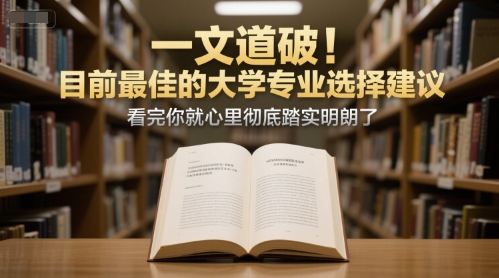 付费文章：一文道破！目前最佳的大学专业选择建议，看完你就心里彻底踏实明朗了-点格网络