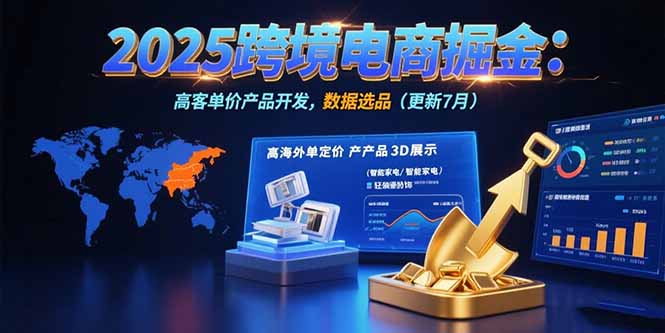 （15512期）2025跨境电商掘金：蓝海市场定位，高客单价产品开发，数据选品(更新7月)-点格网络