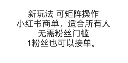 可矩阵操作，小红书商单新玩法，适合所有人，无需粉丝门槛，1粉丝也可以接单-点格网络