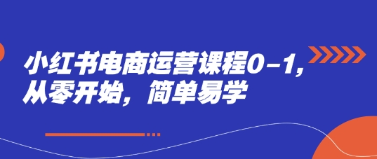 小红书电商运营课程0-1，从零开始，简单易学-点格网络