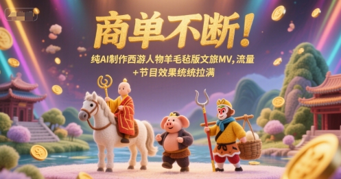 商单不断！纯AI制作西游人物羊毛毡版文旅MV，流量+节目效果统统拉满-点格网络
