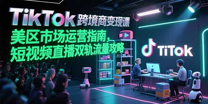 （15344期）TikTok跨境电商变现课，美区市场运营指南，短视频直播双轨流量攻略-点格网络
