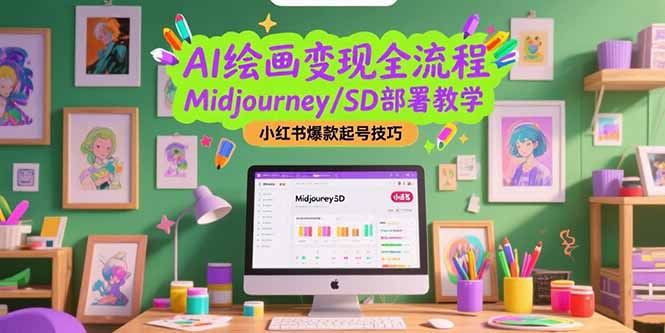 （15324期）AI绘画变现全流程，Midjourney/SD部署教学，小红书爆款起号技巧-点格网络