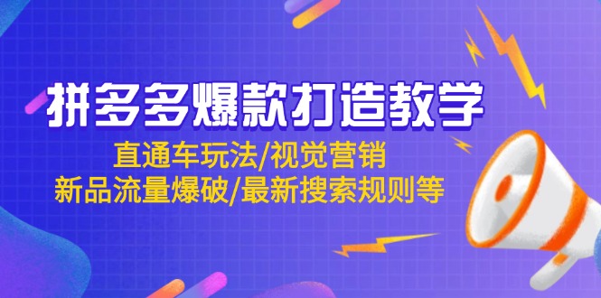 （14681期）拼多多爆款打造教学：直通车玩法/视觉营销/新品流量爆破/最新搜索规则等-点格网络