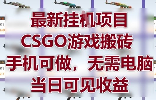 最新挂G项目，CSGO游戏搬砖，手机可做，无需电脑，当日见收益【揭秘】-点格网络