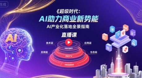 超级时代：AI助力商业新势能直播课，AI产业化落地全景指南-点格网络