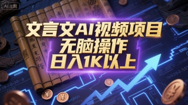文言文AI视频项目，无脑操作，日入1K以上-点格网络