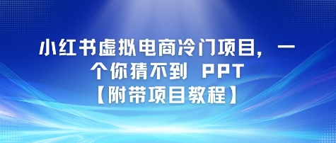 小红书虚拟电商冷门项目，一个你猜不到 PPT【附带项目教程】-点格网络
