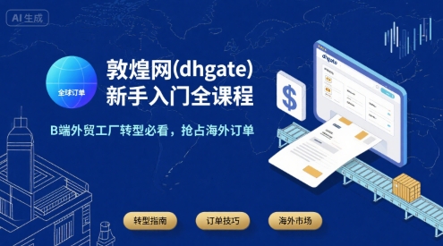 敦煌网(dhgate)新手入门全课程，B端外贸工厂转型必看，抢占海外订单-点格网络