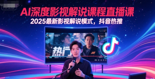 AI深度影视解说课程直播课，2025最新影视解说模式，抖音热推-点格网络