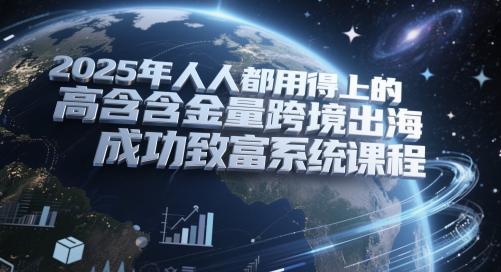 2025年人人都用得上的高含金量跨境出海成功致富系统课程-点格网络